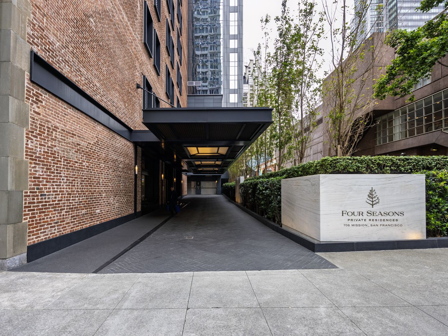 Exterior entrance and street presence of 706 Mission
