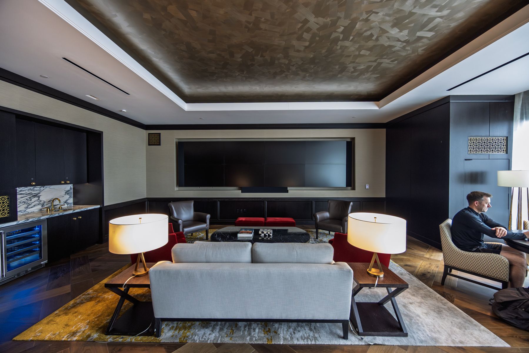 Game and entertainment room in the residents’ club at 706 Mission